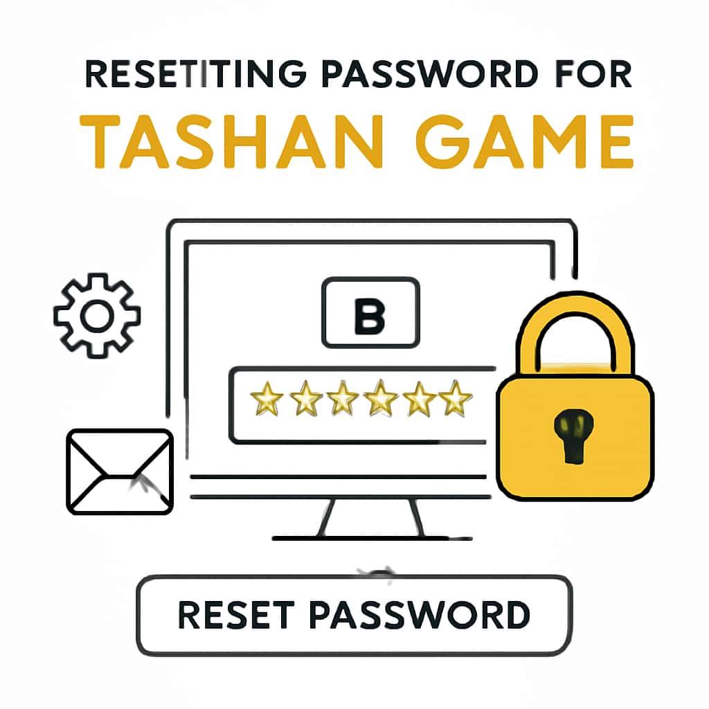 An educational diagram detailing the password reset process for Tashan Game.