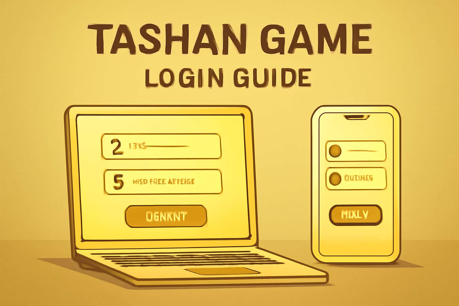 An informative scene depicting the Tashan Game Login Guide process with the relevant text.
